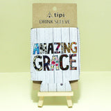 94038, "AMAZING GRACE" ART PRINT 12 OZ BOTTLE DRINK SLEEVE