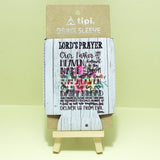 94038, "LORD'S PRAYER" FLORAL PRINT 12 OZ BOTTLE DRINK SLEEVE