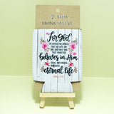 94038, "JOHN 3:16" FLORAL PRINT 12 OZ BOTTLE DRINK SLEEVE