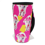 94039, PIG WITH FLOWER DECOR PRINT 30 OZ TUMBLER DRINK SLEEVE