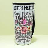 94039, "LORD'S PRAYER" FLORAL PRINT 30 OZ TUMBLER DRINK SLEEVE