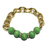 94041, WOODEN BEAD ACCENT STRETCH BRACELET