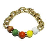 94041, WOODEN BEAD ACCENT STRETCH BRACELET
