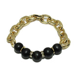 94041, WOODEN BEAD ACCENT STRETCH BRACELET