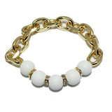 94041, WOODEN BEAD ACCENT STRETCH BRACELET