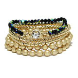 94042, MULTI LAYERED BEAD STRETCH BRACELET