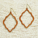 94048, QUATREFOIL WOOD EARRING