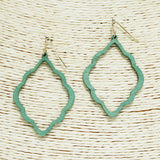 94048, QUATREFOIL WOOD EARRING