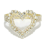 94075, CUT OUT HEART PAVE RHINESTONE BRACELET, VALENTINE'S DAY
