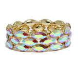 94076, MARQUISE RHINESTONE ACCENT EVENING STRETCH BRACELET, WEDDING, BRIDAL, PROM