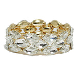 94076, MARQUISE RHINESTONE ACCENT EVENING STRETCH BRACELET, WEDDING, BRIDAL, PROM