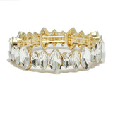 94077, MARQUISE RHINESTONE ACCENT EVENING STRETCH BRACELET, WEDDING, BRIDAL, PROM
