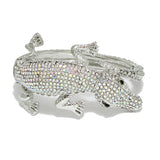 94079, ALLIGATOR PAVE RHINESTONE BANGLE BRACELET