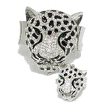 94080, PANTHER RHINESTONE STRETCH BRACELET WITH RING