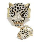 94080, PANTHER RHINESTONE STRETCH BRACELET WITH RING