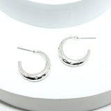 94081, DAINTY RHINESTONE ACCENT HOOP EARRING