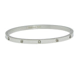 94176, PAVE RHINESTONE STAINLESS STEEL BANGLE BRACELET