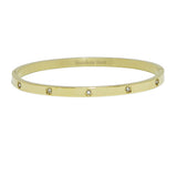 94176, PAVE RHINESTONE STAINLESS STEEL BANGLE BRACELET