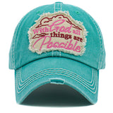 94181, "WITH GOD ALL THINGS ARE POSSIBLE" WASHED VINTAGE BALL CAP