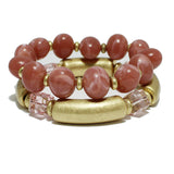 94203, RESIN BEAD MULTI LAYERED STRETCH BRACELET
