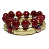 94203, RESIN BEAD MULTI LAYERED STRETCH BRACELET