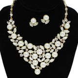 94217, PEARL & RHINESTONE EVENING NECKLACE, WEDDING, BRIDAL, PROM