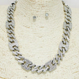94219, PAVE RHINESTONE CHAIN NECKLACE