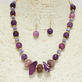 94222, RESIN STONE ACCENT BEAD NECKLACE