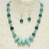 94222, RESIN STONE ACCENT BEAD NECKLACE