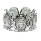 94232, WESTERN CONCHO METAL STRETCH BRACELET