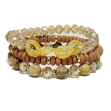 94248, CELLULOID ACETATE ACCENT MULTI LAYERED BEAD STRETCH BRACELET