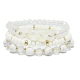94248, CELLULOID ACETATE ACCENT MULTI LAYERED BEAD STRETCH BRACELET
