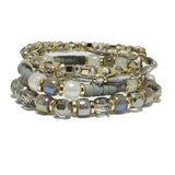 94250, MIXED BEAD MULTI LAYERED STRETCH BRACELET