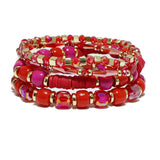 94250, MIXED BEAD MULTI LAYERED STRETCH BRACELET