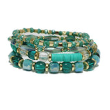 94250, MIXED BEAD MULTI LAYERED STRETCH BRACELET