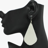 94254, GENUINE LEATHER MOHAIR GEOMETRIC EARRING
