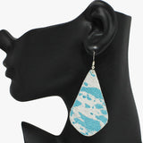 94254, GENUINE LEATHER MOHAIR GEOMETRIC EARRING