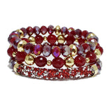 94248, GLITTER ACCENT MULTI LAYERED BEAD STRETCH BRACELET