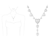 94432, PAVE RHINESTONE ACCENT HEART NECKLACE, VALENTINE'S DAY