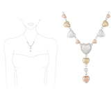 94432, PAVE RHINESTONE ACCENT HEART NECKLACE, VALENTINE'S DAY