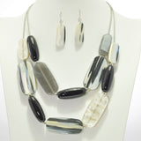 94450, GEOMETRIC CELLULOID ACETATE DOUBLE LAYERED NECKLACE