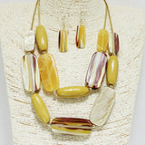 94450, GEOMETRIC CELLULOID ACETATE DOUBLE LAYERED NECKLACE