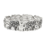 94455, ELEPHANT TEXTURED METAL STRETCH BRACELET