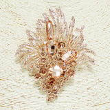 94467, FLORAL RHINESTONE PIN BROOCH