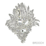 94467, FLORAL RHINESTONE PIN BROOCH