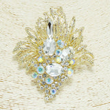 94467, FLORAL RHINESTONE PIN BROOCH