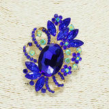 94473, FLORAL ACCENT RHINESTONE PIN BROOCH