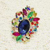94473, FLORAL ACCENT RHINESTONE PIN BROOCH