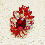 94473, FLORAL ACCENT RHINESTONE PIN BROOCH