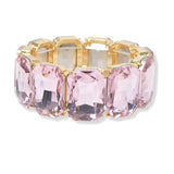 94523, RECTANGLE RHINESTONE ACCENT STRETCH BRACELET